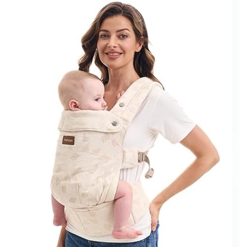 Momcozy Baby Carrier, Ergonomic, Cozy and Lightweight Carrier, Effortless to Put On, Ideal for Hands-Free Parenting, Enhanced Lumbar Support, Geometry