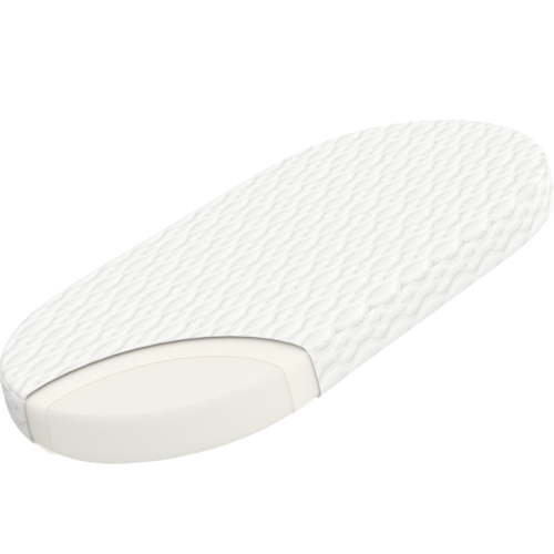 Wellzee Oval Bassinet Mattress, 30"x15", Water-Resistant Lining, Breathable Washable Cover, High-Density Foam