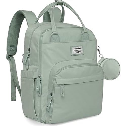 RUVALINO Diaper Bag Backpack, Multifunction Travel Back Pack Maternity Baby Changing Bags, Large Capacity, Waterproof and Stylish, Mint Green