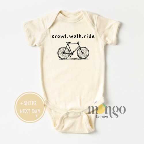 Craw Walk Ride Baby Onesies® Brand Biking Baby Shower Gift for Newborn Clothes Cycling Gift Idea Father's Day Cycling Club Bicycle Baby Gift