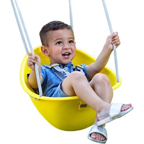 Swurfer Coconut Toddler Swing – Comfy Baby Swing Outdoor, 3- Point Adjustable Safety Harness