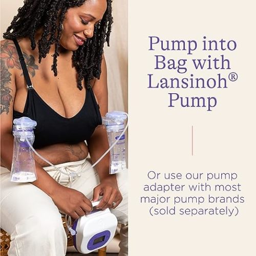 Lansinoh Breastmilk Storage Bags, 200 Count Value Pack, Easy to Use Milk Storage Bags for Breastfeeding, Presterilized, Hygienically Doubled-Sealed, for Refrigeration and Freezing, 6 Ounce - 200.0