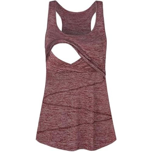 Joymom Maternity Summer Cool Sleeveless Nursing Tank Tops Breastfeeding Shirts