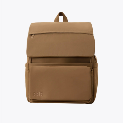BÉIS 'The Ultimate Diaper Backpack' in Camel - Diaper Bag Backpack in Camel Brown