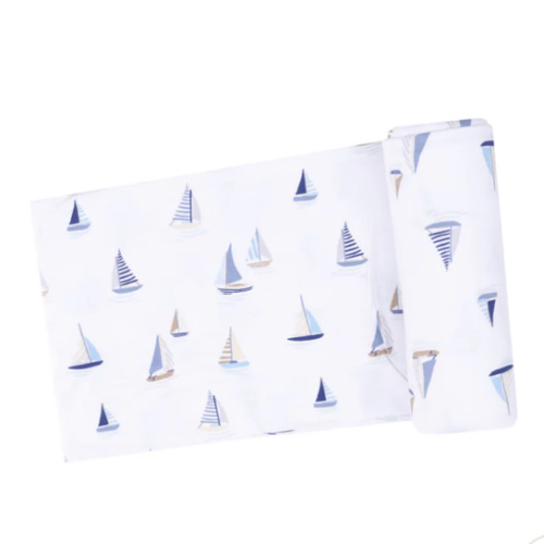 Swaddle Blanket - Sailboats Blue
