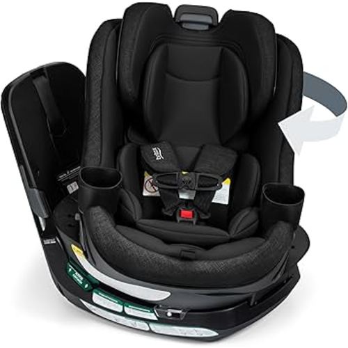 Britax Galaxy360 Slim Rotating Convertible Car Seat, 2-in-1 Rotating Car Seat for Infants & Toddlers with 360 SwivelSmooth Steel Ring, Extended Rear-Facing and ClickTight Installation – Raven Black