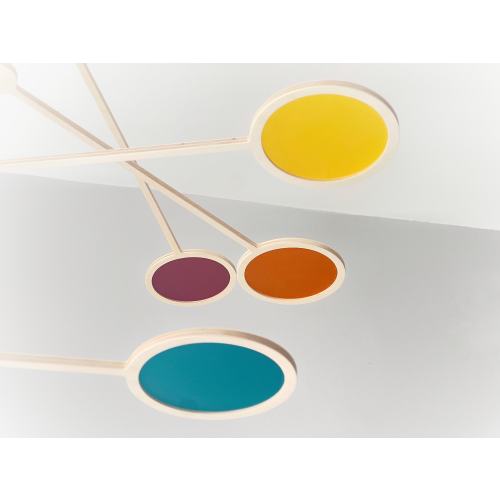 Large Kinetic Mobile Sculpture. Baby & Adult Mobile. Retro Rainbow Hanging Art for Mid Century Home, Office Decor and Scandinavian Nursery
