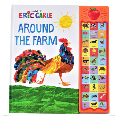 World of Eric Carle, Around the Farm 30-Button Animal Sound Book - Great for First Words - PI Kids