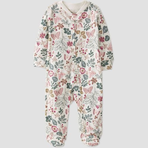Little Planet by Carter’s Baby Girls' Butterflies Sleep N' Play - Green/Cream, Size: 3M