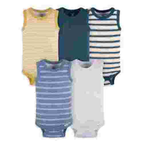 Gerber Baby Boys or Girls Casual Sleeveless Bodysuits, 5-Pack, Sizes 0/3 Months- 24 Months