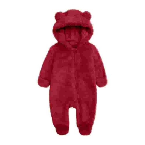 ZyeKqe Winter Baby Clothes keep Warm Fleece Thick 1sie Ear Hooded Jumpsuits Newborn Boys Girls Romper Kids Coats Jackets