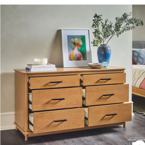Annette Contemporary 6-Drawer Wood Dresser