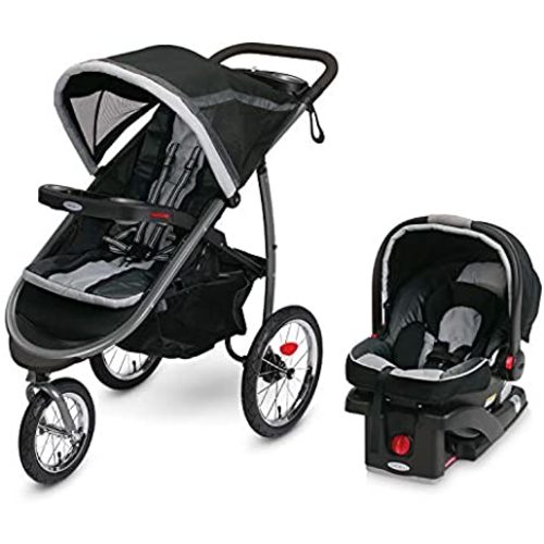 Graco FastAction Fold Jogger Travel System | Includes the FastAction Fold Jogging Stroller and SnugRide 35 Infant Car Seat, Gotham