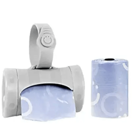 Ubbi Retractable On the Go Bag Dispenser for Travel, Diaper Bag Accessory Must Have for Newborn, Helpful Item, Baby Gift, Lavender Scented, Gray - 1 Count (Pack of 1)