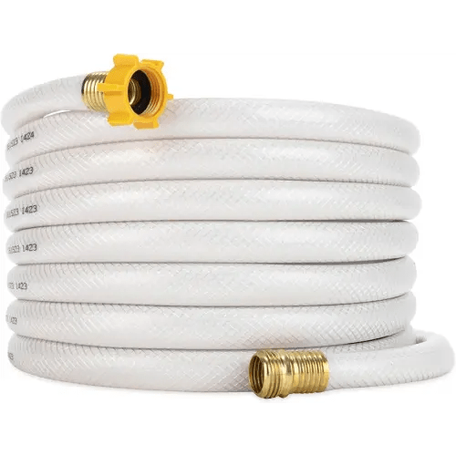 Camco TastePURE 25-Ft Water Hose - RV Drinking Water Hose Contains No Lead, No BPA & No Phthalate - Features Diamond-Hatch Reinforced PVC Design - 5/8” Inside Diameter, Made in the USA (22783)