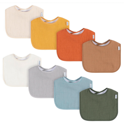 8-Pack Baby Neutral Warm Shades Muslin Drooling Bibs – Gerber Childrenswear