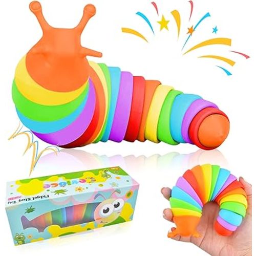 Cevioce Fidget Slug Toy, Sensory Slug Fidget Toy for Kids & Adults, 1 PC Cute Autism Sensory Toys for Autistic Children Great Birthday Gift for Girls Boys Toddlers Christmas Stocking Stuffers for Kids
