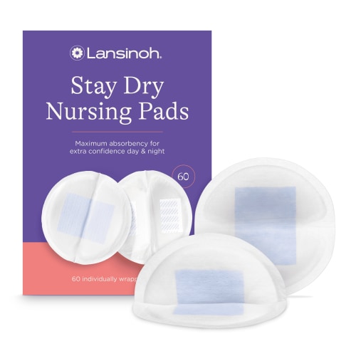 Lansinoh Stay Dry Disposable Nursing Pads for Breastfeeding, 60 Count