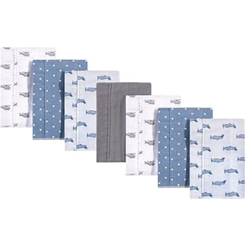 Hudson Baby Unisex Baby Cotton Flannel Burp Cloths, Airplanes Helicopters, One Size
