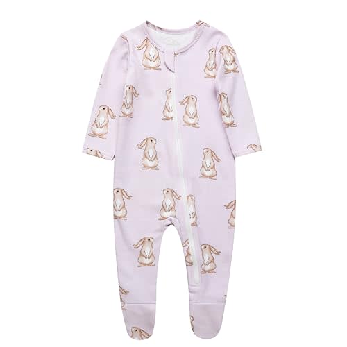 O2 BABY Baby Boys Girls Organic Cotton Zip-Front Sleeper Pajamas, Footed Sleep 'n Play