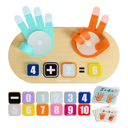 TOP BRIGHT Educational Learning Number Toy for Toddler - Finger Counting Math Toys, Homeschool Supplies for Math Manipulates, Number Counting Blocks for Kids, Montessori Toy for 3 Year Old