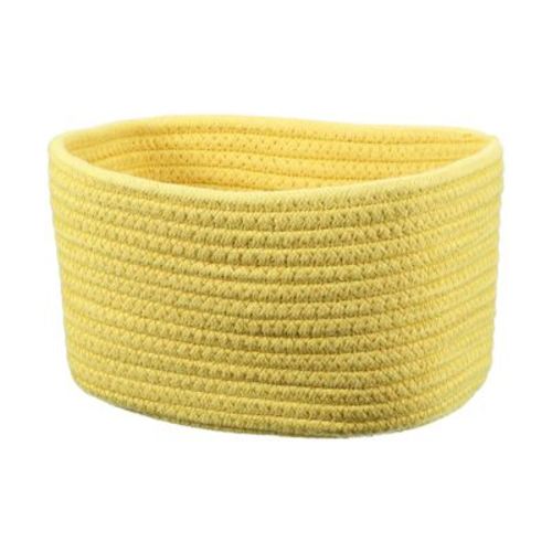 Unique Bargains Home Decor Rectangular Cotton Rope Small Woven Baskets Yellow