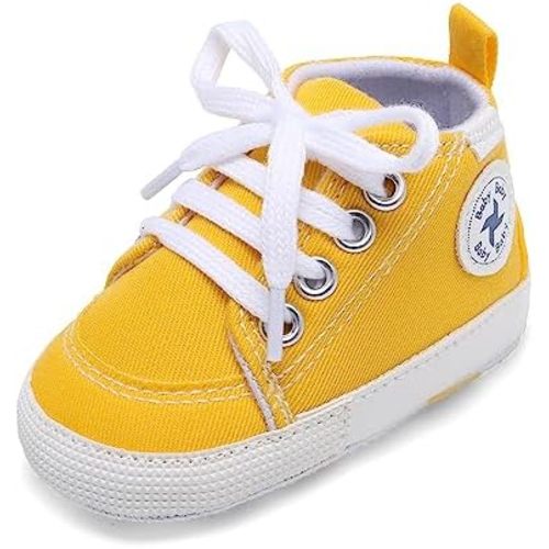 Baby Girls Boys Shoes Soft Anti-Slip Sole Newborn First Walkers High Top Canvas Denim Unisex Infant Sneaker