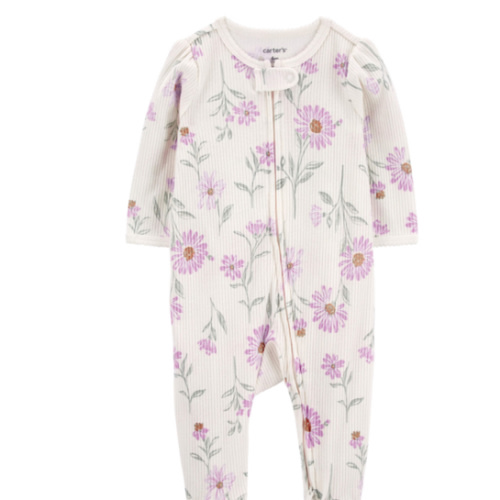 Baby Floral 2-Way Zip Thermal Sleep & Play Pajamas