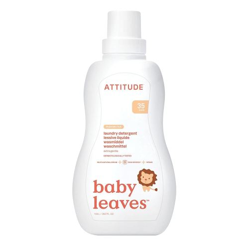 ATTITUDE Baby Laundry Detergent, EWG Verified, Plant and Mineral-Based Formula, HE Compatible, Vegan Household Products, Pear Nectar, 35 Loads, 35.5 Fl Oz