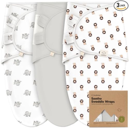 3-Pack Organic Baby Swaddle Sleep Sacks - Swaddles for Newborns, Infant 0-3 Months, Baby Girls, Boys, Soft & Snug Newborn Sleep Sack, Nursery Swaddling Blankets (The Wild 2, OS)
