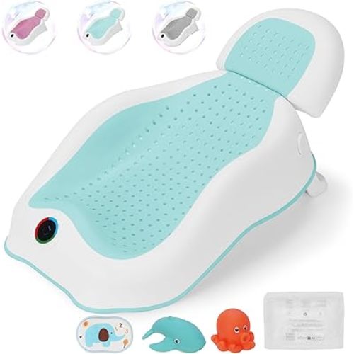 Baby Bath Tub|Newborn Bathtub,with Thermometer Baby Bathtub,Baby Bath Support for Baby Bathtub for Infant Newborn Essentials Must Haves-Baby tub (Green)
