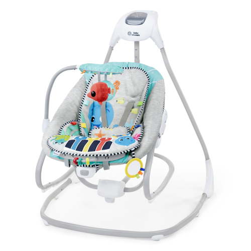 Baby Einstein Ocean Explorers Kick to It 4-in-1 Musical Swing & Rocker, with Removable Piano, 0+ Months