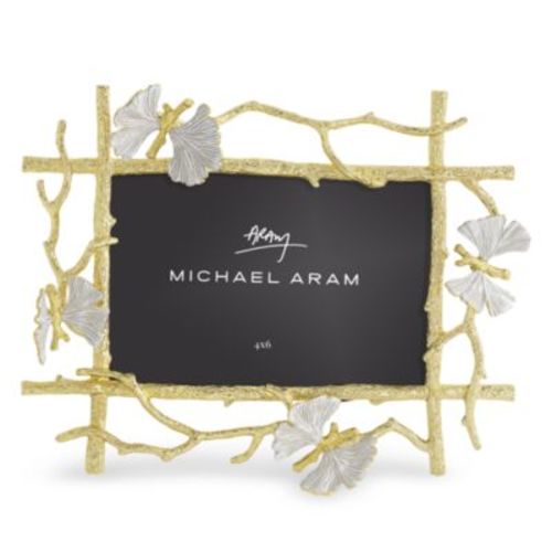 Butterfly Ginkgo Gold Frame, 4" x 6"