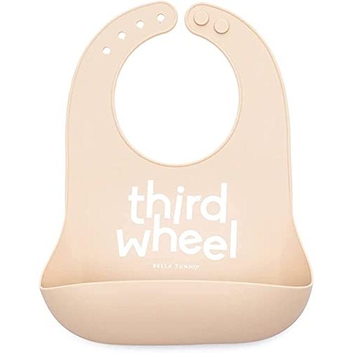 Bella Tunno Wonder Bib – Waterproof Silicone Bibs for Boys & Girls, Non-toxic & BPA Free Silicone Baby Bibs & Toddler Bibs with Adjustable Neck, Easy to Clean (Third Wheel)