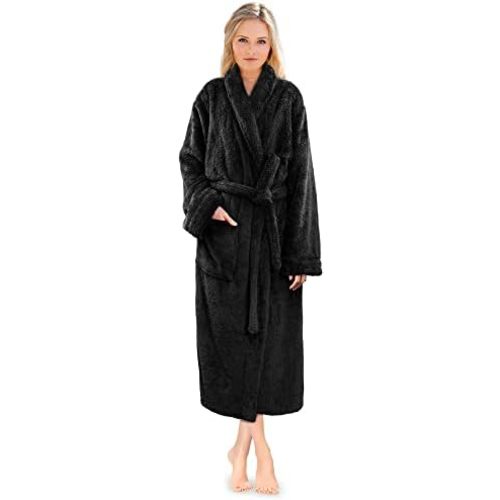PAVILIA Premium Womens Plush Soft Robe Fluffy, Warm, Fleece Sherpa Shaggy Bathrobe