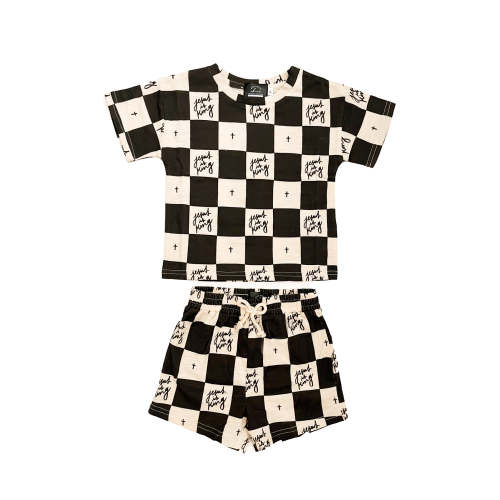 Jesus is King Checker Shorts & Tee Set – OUR HOUSE ABOVE
