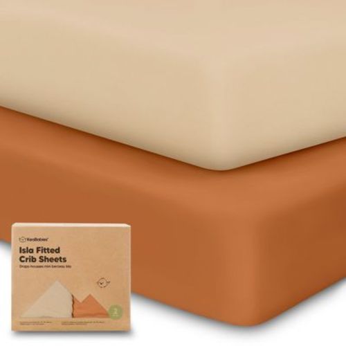 Keababies 2pk Isla Fitted Crib Sheets For Boys, Girls, Baby Crib Sheet, Fits Standard Nursery Crib Mattresses (rust)
