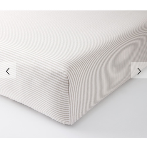 Oxford Stripe Organic Crib Fitted Sheet