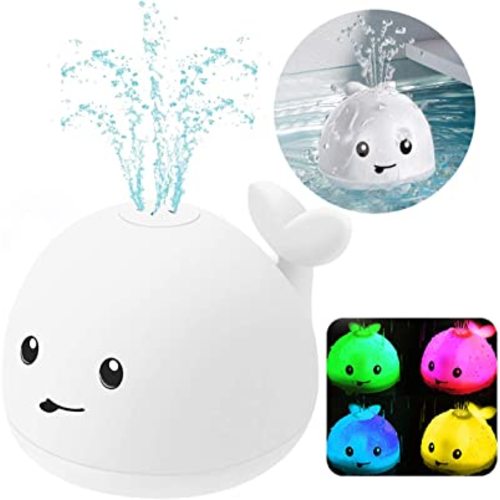 Bath Toys, Bath Toys for Toddlers Water Spray Toys for Kids, Baby Toys Whale Toy Cut Light Up ,Bathtub Toys Spray Water Squirt Toy Whale Water Sprinkler Pool Toys for Toddlers Infants Kids (White)
