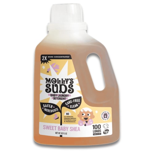 Molly's Suds Baby Liquid Laundry Detergent | Removes Common Baby Stains (Sweet Baby Shea, 100 Loads)