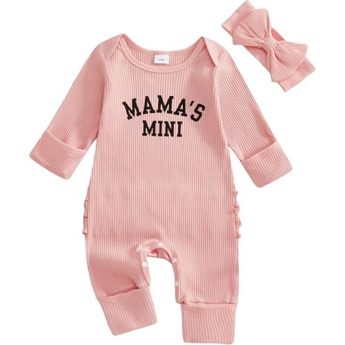 Mothers Day Outfit Baby Girl Romper I Love Mom Jumpsuit Newborn Preemie Hospital Coming Home Clothes