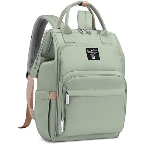 Pomelo Best Diaper Bag Backpack Stylish Waterproof Multifunctional Large Baby Bag with Changing Mat and Stroller Straps (Green)