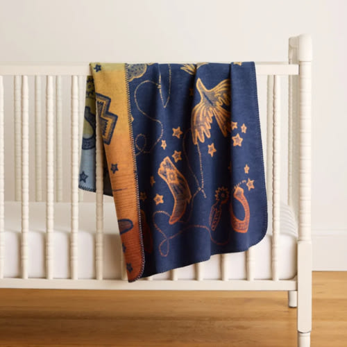 COSMIC RODEO ORGANIC COTTON BABY BLANKET