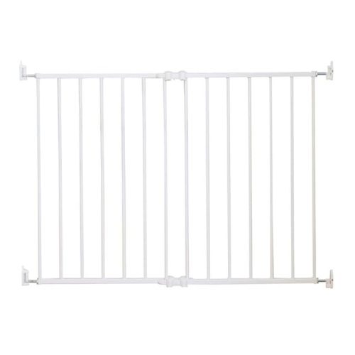 Qdos Safety Extending SafeGate Baby Gate - Meets Tougher European Standards - Angle Mount Capable - Templates for Easy Installation - Top of Stairs - Fits openings 26"-41"| Hardware Mount | White
