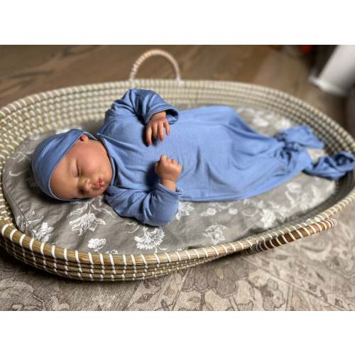 Baby Knot Gown Set: Periwinkle Blue