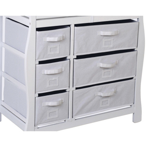 White-Set of 6 Baskets for 02410 Series Sleigh Changing Table
