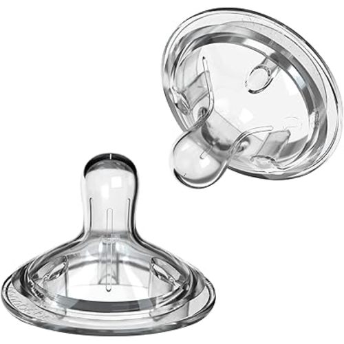 Nanobebe Nipples Baby Bottle Nipples, Silicone Nipple, Triple Vented, Ready to Use, 2-Pack, Fast Flow