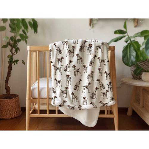 GSP Baby Blanket - New Baby Gift - Dog Lover - Baby shower gift - Dog Nursery Decor - Dog Blanket - Puppy Nursery - German Pointer
