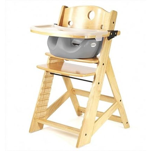 Height Right HIGH Chair Natural with Grey Infant Insert and Tray