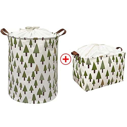 Sanjiaofen Laundry Hamper,Rectangular Canvas Storage Bins.Canvas Fabric Laundry Basket,Collapsible Storage Bin Waterproof Toy Organizer Bin for Home,Office, Bedroom, Clothes,Toys,Clothes Hamper.